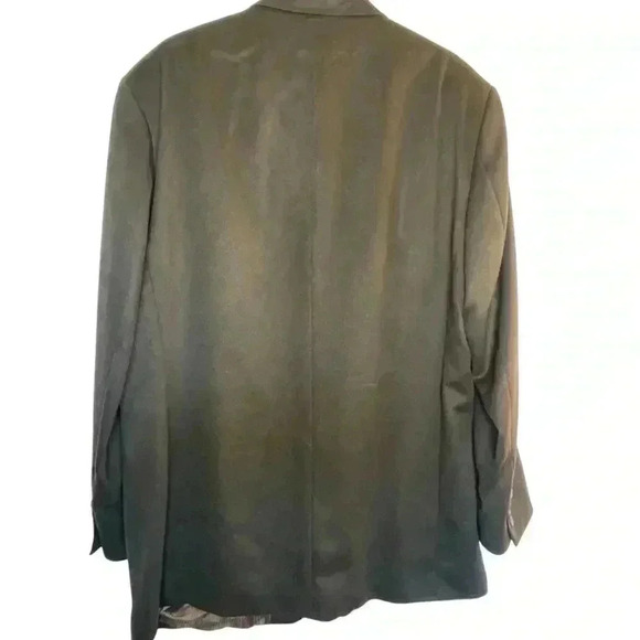 Chaps Ralph Lauren Hunter Green Faux Suede Microfiber Blazer Jacket 3 Button 46L - Picture 3 of 11